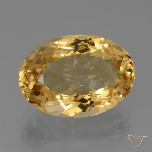7.33ct 자연스러운 미디엄 다크 골든 황수정, 타원형, VVS