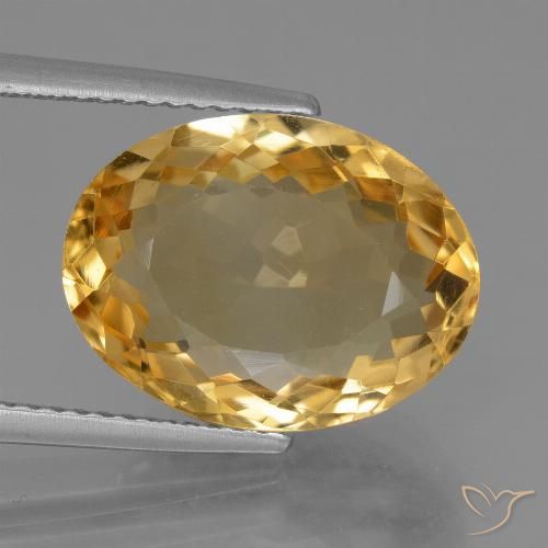 7.11ct 자연스러운 딥 골든 오렌지 황수정, 타원형, VVS
