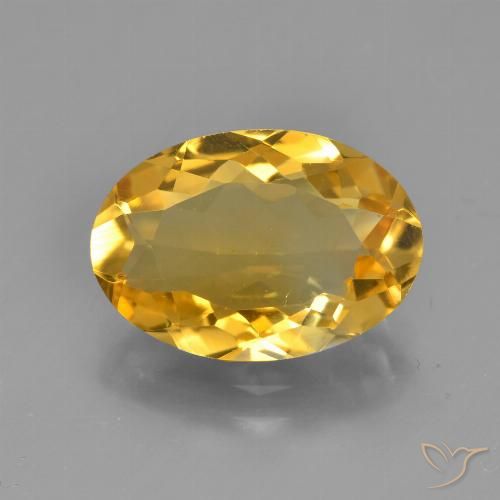 3.56ct 자연스러운 딥 골든 오렌지 황수정, 타원형, VS