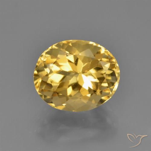 3.88ct 자연스러운 골든 오렌지 황수정, 타원형, VVS-VS