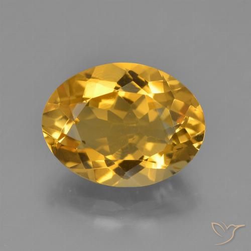 4.16ct 자연스러운 딥 골든 오렌지 황수정, 타원형, VVS
