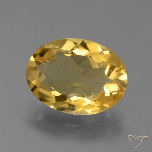 4.44ct 자연스러운 골든 오렌지 황수정, 타원형, VVS