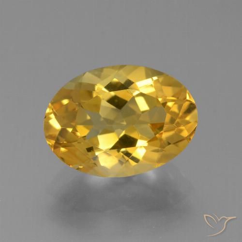 4.25ct 자연스러운 딥 골든 오렌지 황수정, 타원형, VVS
