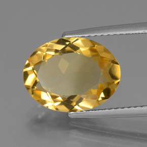 4.22캐럿 천연 미디엄 다크 골든 시트린, 타원형 컷, 13.2×10 mm, VVS