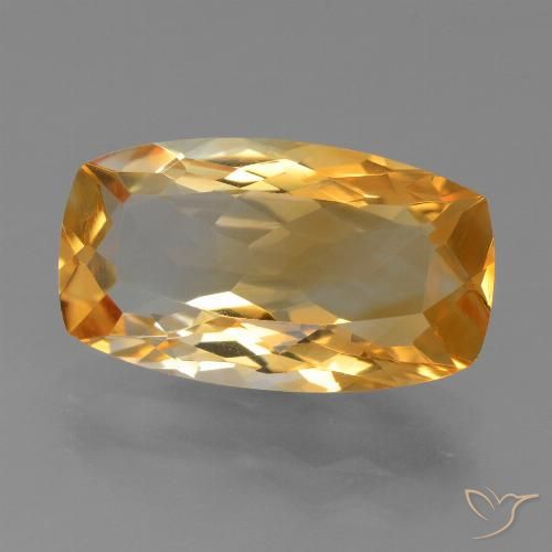 5.63ct 자연스러운 다크 오렌지-골드 황수정, 방석, VVS
