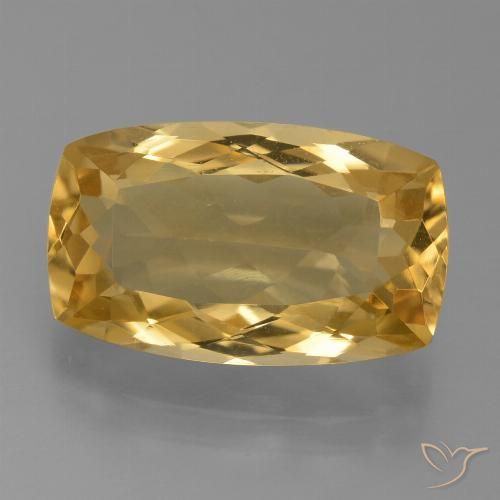 7.14ct 자연스러운 딥 골든 오렌지 황수정, 방석, VVS