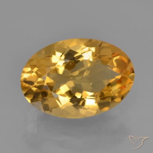 3.76ct 자연스러운 미디엄 다크 골든 황수정, 타원형, VS