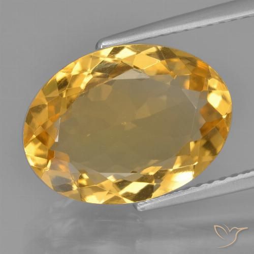 5.02ct 자연스러운 딥 골든 오렌지 황수정, 타원형, VVS-VS