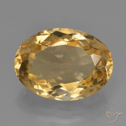 5.98ct 자연스러운 미디엄 다크 골든 황수정, 타원형, VVS
