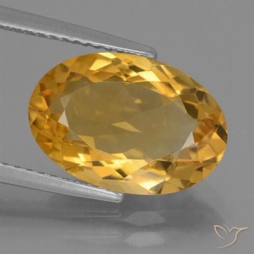 4.43ct 자연스러운 딥 골든 오렌지 황수정, 타원형, VVS