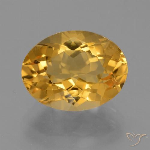 4.42ct 자연스러운 딥 골든 오렌지 황수정, 타원형, VS