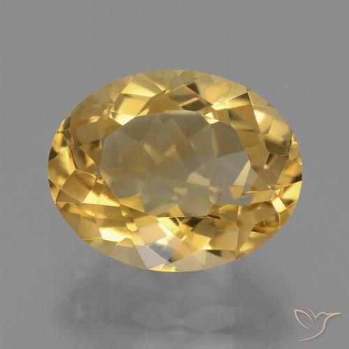 4.86ct 자연스러운 미디엄 라이트 골든 황수정, 타원형, VVS