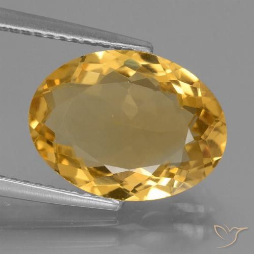 4.63ct 자연스러운 다크 골든 황수정, 타원형, VVS