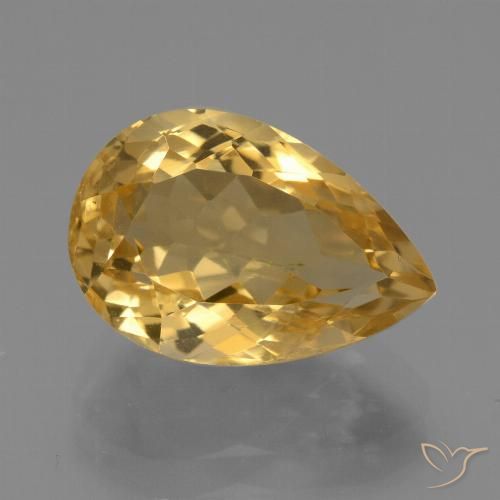 4.45ct 자연스러운 미디엄 다크 골든 황수정, 배 모양, VVS-VS