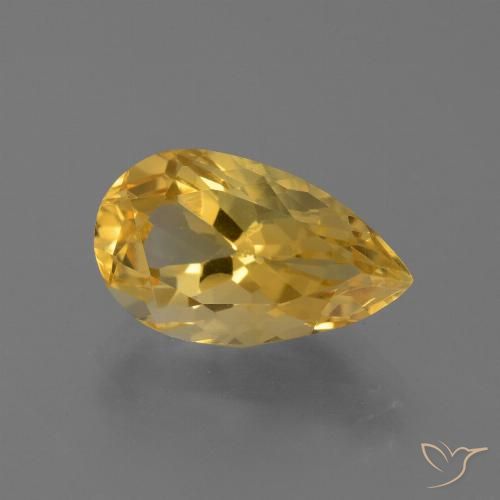4.32ct 자연스러운 브라이트 골드 황수정, 배 모양, VVS
