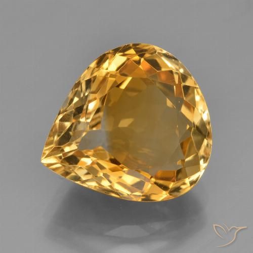 4.78ct 자연스러운 미디엄 다크 골든 황수정, 배 모양, VVS-VS
