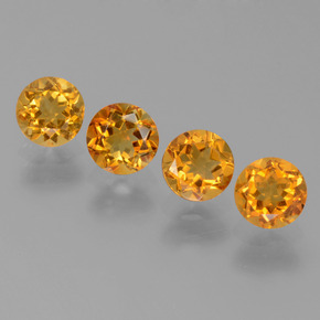 1.87캐럿 천연 골든 옐로우 시트린 보석, 라운드 컷, 5.08 mm, VVS-VS
