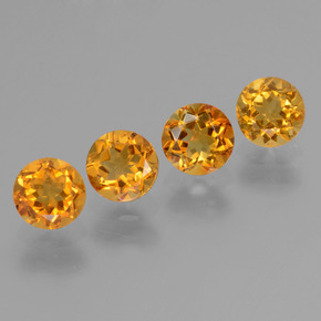 1.87캐럿 천연 골든 옐로우 시트린 보석, 라운드 컷, 5.08 mm, VVS-VS