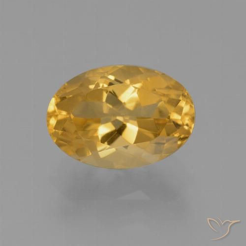 2.63ct 자연스러운 미디엄 다크 골든 황수정, 타원형, VVS-VS