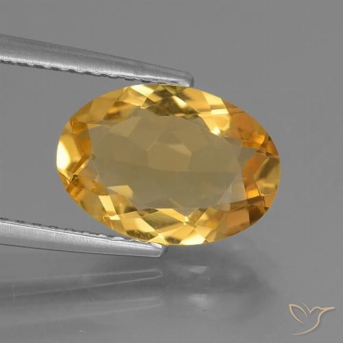 2.49ct 자연스러운 미디엄 골든 황수정, 타원형, VVS-VS