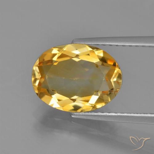 2.92ct 자연스러운 다크 골든 황수정, 타원형, VVS-VS