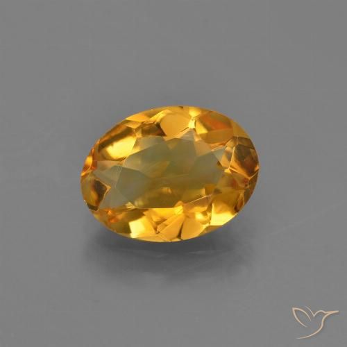 1.89ct 자연스러운 딥 오렌지-골드 황수정, 타원형, VVS-VS