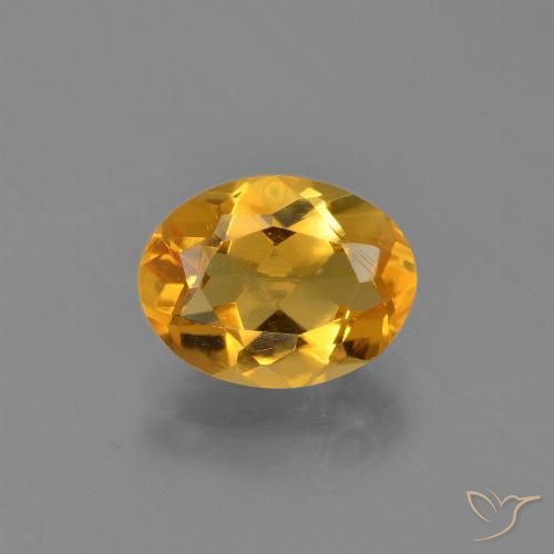 2.11ct 자연스러운 딥 오렌지-골드 황수정, 타원형, VVS-VS