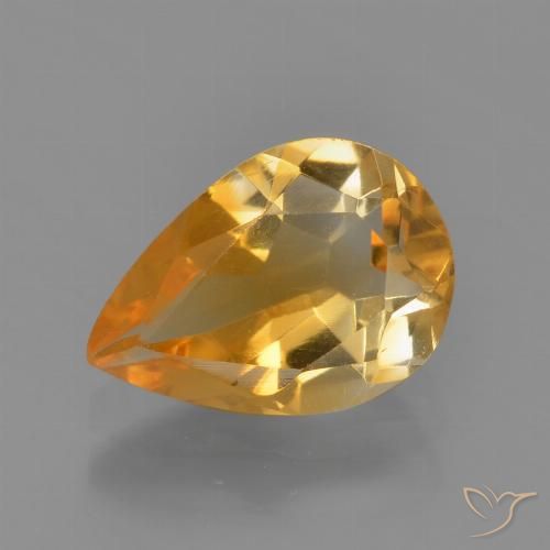 1.60ct 자연스러운 오렌지-골드 황수정, 배 모양, VVS-VS
