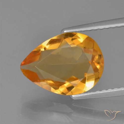 2.76ct 자연스러운 다크 오렌지 황수정, 배 모양, VVS-VS