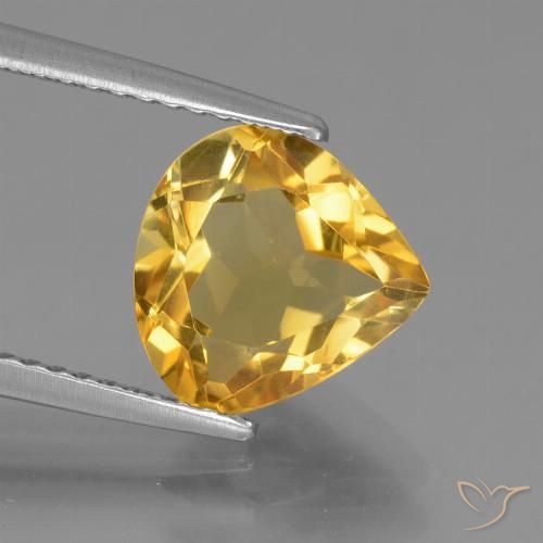 2.40ct 자연스러운 미디엄 다크 골든 황수정, 배 모양, VVS-VS