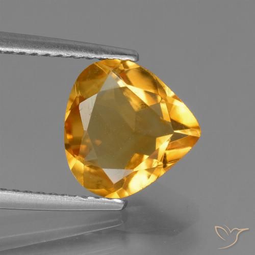 2.16ct 자연스러운 다크 오렌지-골드 황수정, 배 모양, VVS-VS
