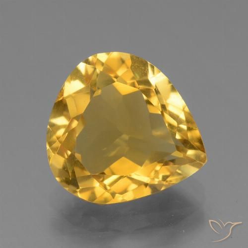 4.02ct 자연스러운 브라이트 골드 황수정, 배 모양, VVS-VS