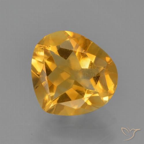 1.33ct 자연스러운 오렌지-골드 황수정, 배 모양, VVS-VS