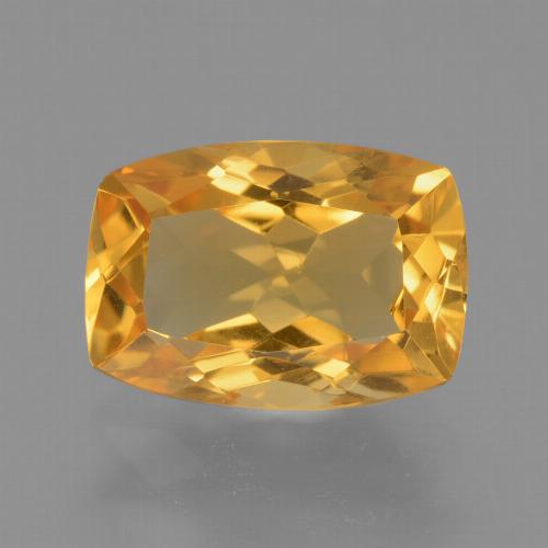 2.81캐럿 천연 오렌지-골드 시트린, 쿠션 컷, 10.6×7.4 mm, VVS-VS
