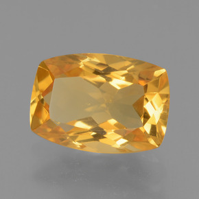 2.81캐럿 천연 오렌지-골드 시트린, 쿠션 컷, 10.6×7.4 mm, VVS-VS