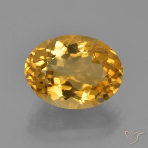 4.75ct 자연스러운 미디엄 라이트 오렌지 골드 황수정, 타원형, VVS-VS