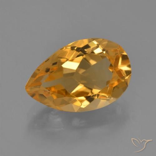3.93ct 자연스러운 다크 오렌지-골드 황수정, 배 모양, VVS-VS