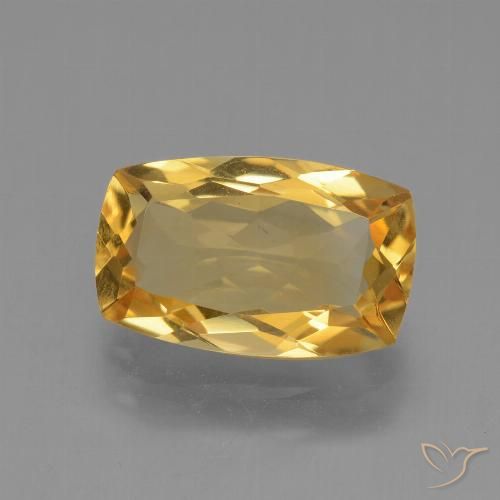 3.53ct 자연스러운 딥 골든 오렌지 황수정, 방석, VVS-VS