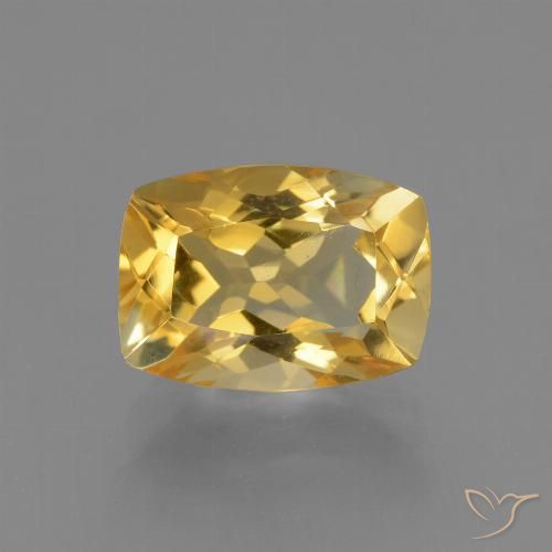 3.68ct 자연스러운 딥 골든 오렌지 황수정, 방석, VVS-VS