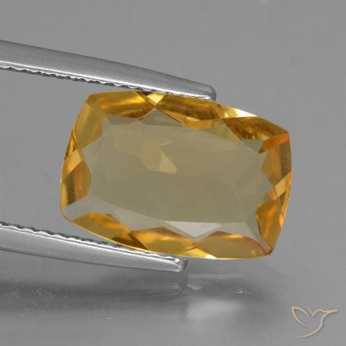 3.58ct 자연스러운 미디엄 다크 골든 황수정, 방석, VVS-VS