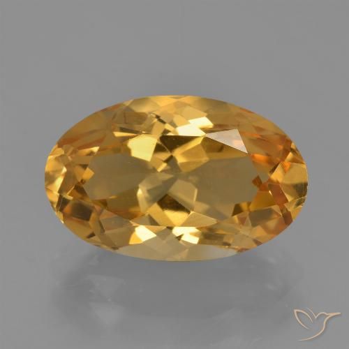 4.10ct 자연스러운 미디엄 다크 골든 황수정, 타원형, VVS-VS