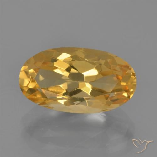 3.42ct 자연스러운 딥 골든 오렌지 황수정, 타원형, VVS
