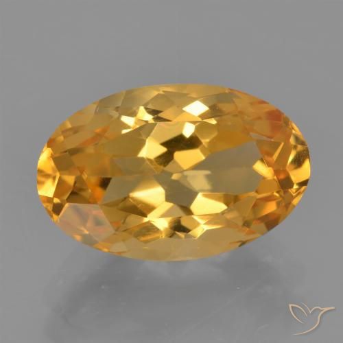 3.86캐럿 천연 딥 오렌지-골드 시트린, 타원형 컷, 12.5×8 mm, VVS-VS