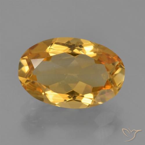 3.06ct 자연스러운 미디엄 다크 골든 황수정, 타원형, VVS-VS
