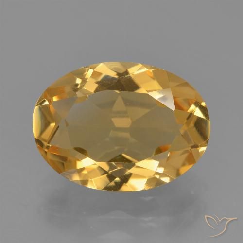 3.23ct 자연스러운 딥 골든 오렌지 황수정, 타원형, VVS-VS
