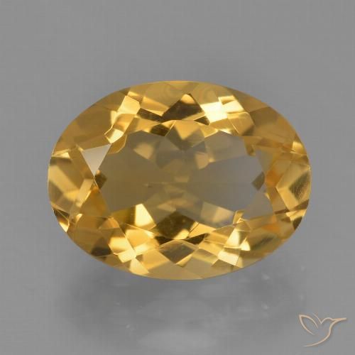 3.46ct 자연스러운 딥 골든 오렌지 황수정, 타원형, VVS-VS