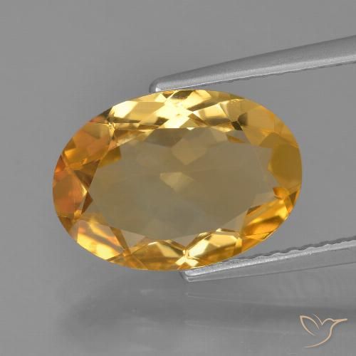3.25ct 자연스러운 미디엄 다크 골든 황수정, 타원형, VVS-VS