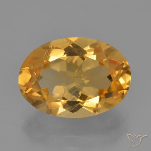 3.75ct 자연스러운 다크 오렌지-골드 황수정, 타원형, VS