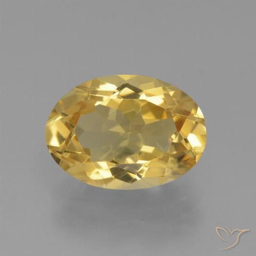 3.88ct 자연스러운 미디엄 라이트 골든 황수정, 타원형, VVS-VS