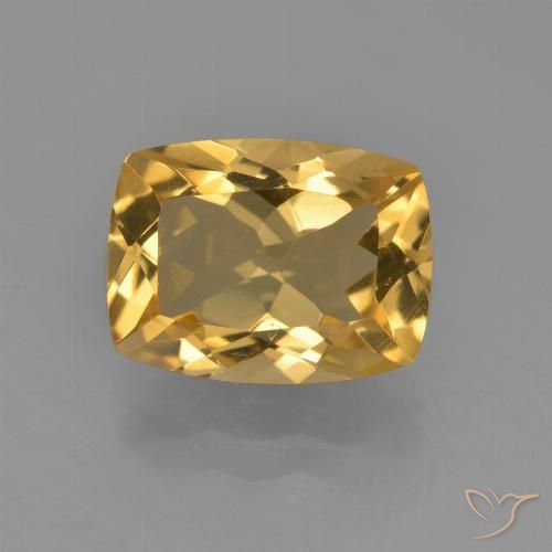 3.71ct 자연스러운 딥 골든 오렌지 황수정, 방석, VVS-VS